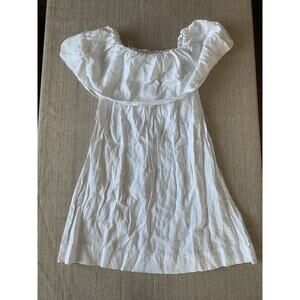 OUT OF OFFICE Trina Turk Vacation Ruffle 100% Linen Dress white S